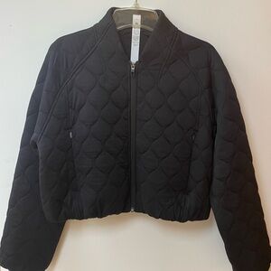 New lululemon quilted bomber jacket black size 6
